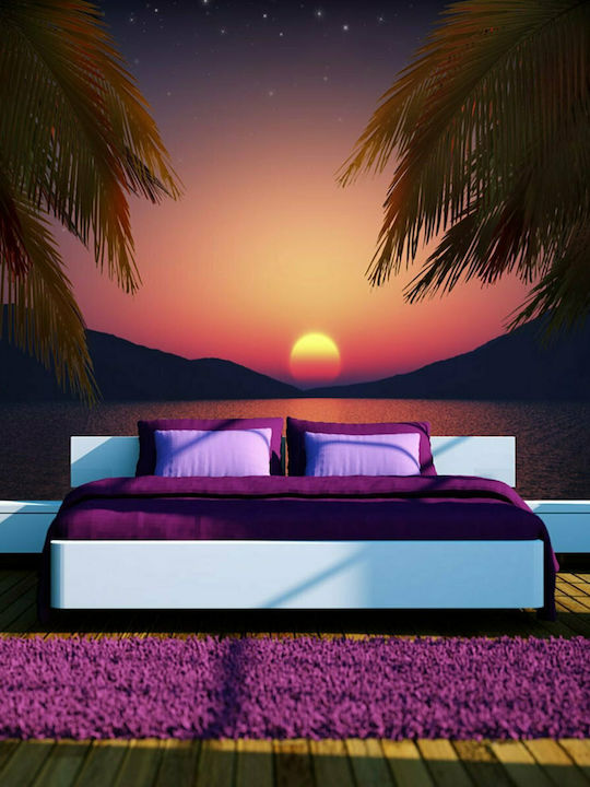 Fototapet de Perete 250x175cm Romantic evening on the beach Tesatura Roz