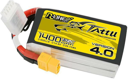 Tattu R-Line V4 Μπαταρία Li-Po 14.8V 1400mAh 130C 4S XT60 για Τηλεκατευθυνόμενο