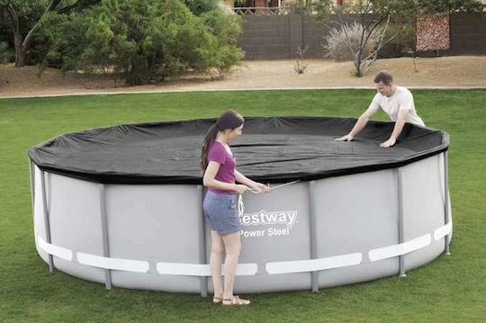 Bestway Αντηλιακό Προστατευτικό Κάλυμμα Πισίνας Στρογγυλό Διαμέτρου 427εκ. Μαύρο