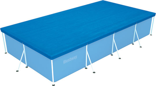 Bestway Steel Pro Pool Cover Αντηλιακό Προστατευτικό Κάλυμμα Πισίνας Παραλληλόγραμμο 400x211εκ.