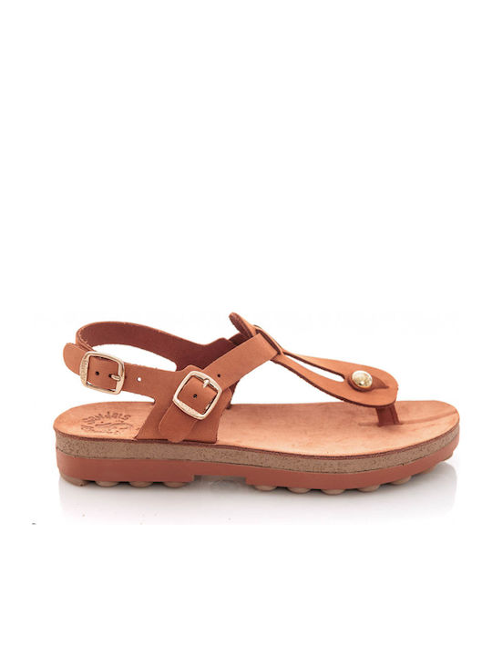 Marlena Leather Women's Flat Sandals Anatomic with Strap Aragosta