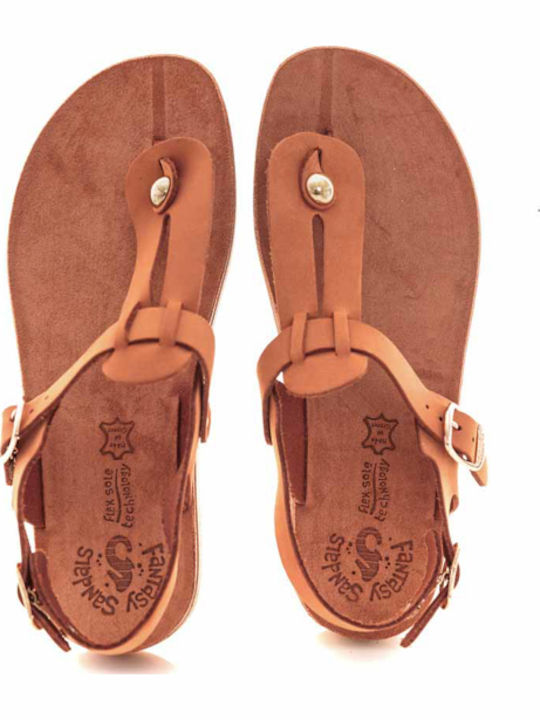 Marlena Leather Women's Flat Sandals Anatomic with Strap Aragosta