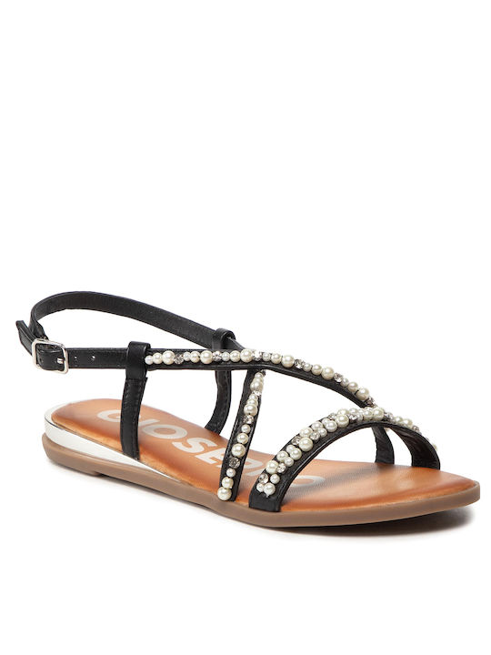 Gioseppo Jenne Women's Flat Sandals in Black Color