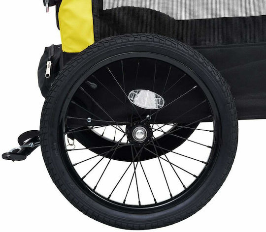 vidaXL Fahrradanhänger für Hunde Gelb L143xB63.5xH103cm.