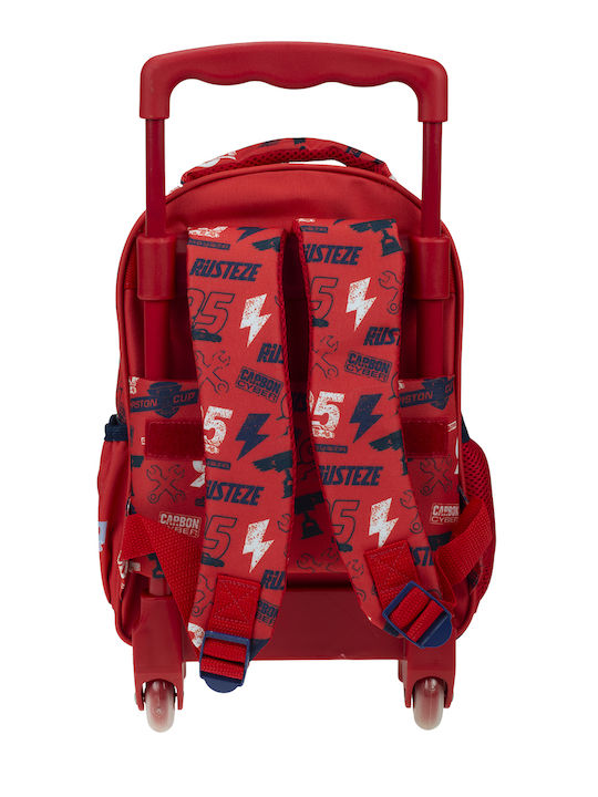 Gim Cars Double Vision School Bag Trolley Kindergarten Red with Water Bottle Holder 12Liters 2022
