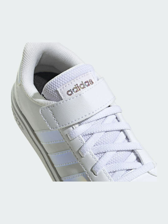 Grand Court 2.0 EL K Kids Sneakers with Hook & Loop Closure Cloud White / Iridescent