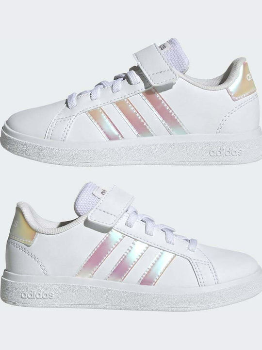 Grand Court 2.0 EL K Kids Sneakers with Hook & Loop Closure Cloud White / Iridescent