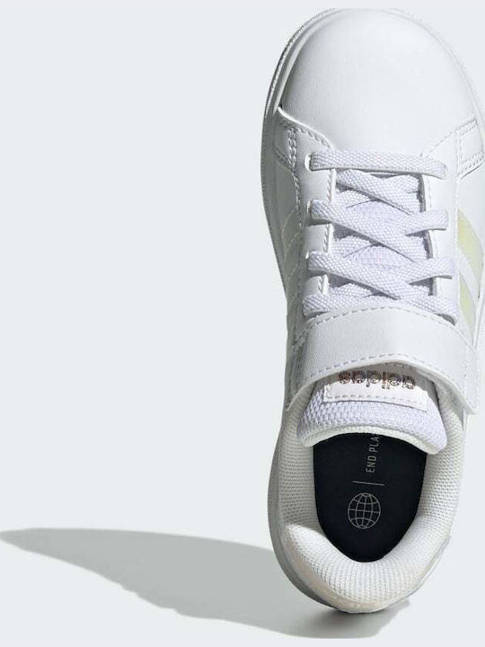 Grand Court 2.0 EL K Kids Sneakers with Hook & Loop Closure Cloud White / Iridescent