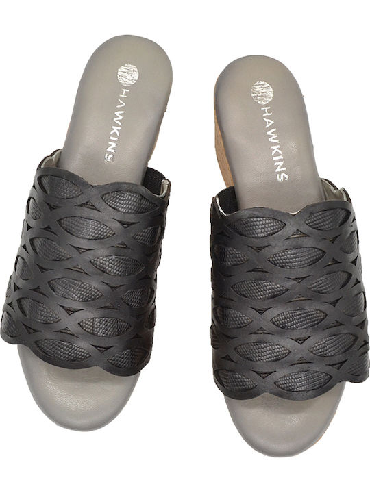 Women's Leather Platform Shoes Black