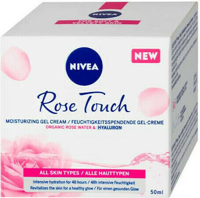 Nivea Rose Touch Moisturizing Day Gel Suitable for All Skin Types with Hyaluronic Acid Gel-Cream 50ml