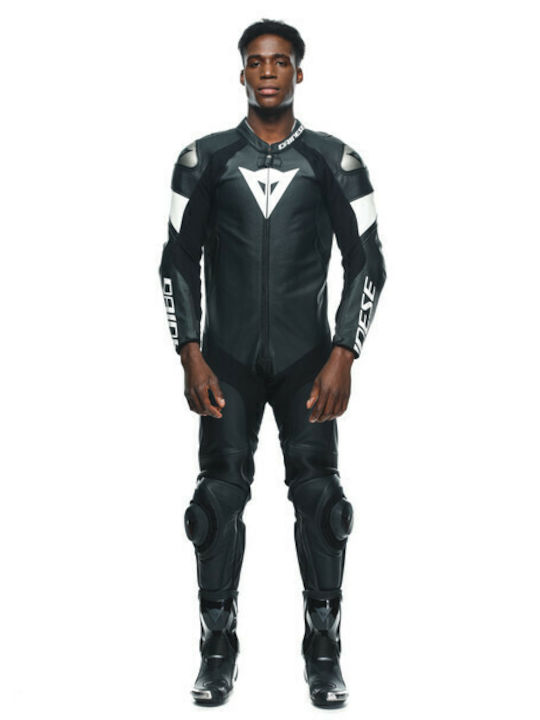 Dainese Tosa 1 Men's Leather Motorcycle Riding Suit Black/White