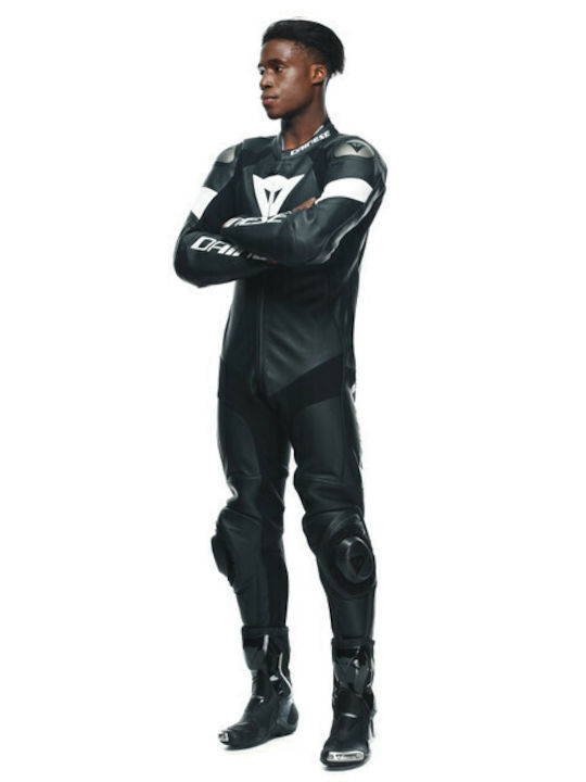Dainese Tosa 1 Men's Leather Motorcycle Riding Suit Black/White