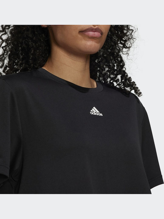 AEROREADY Studio Γυναικείο Crop Top Κοντομάνικο Μαύρο