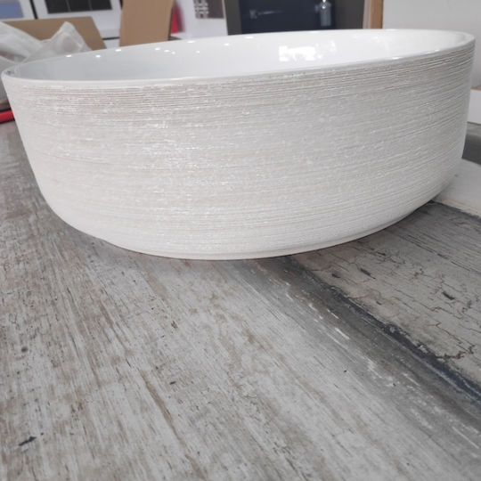 Pyramis Dirki Deasupra Blatului Chiuvetă Porțelan 35.5x35.5x12cm Alb