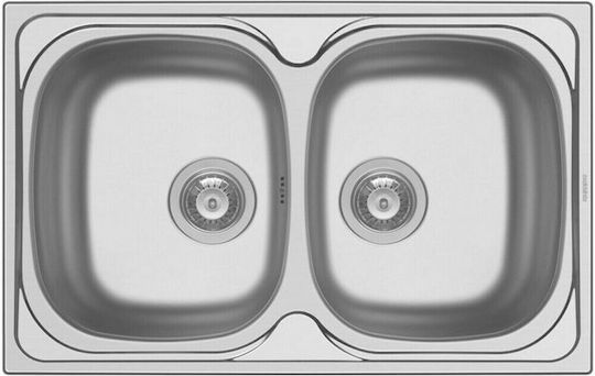 Maidtec Inset 2B 101053901 Drop-In Spüle Inox Satiniert B79xT50cm Silber