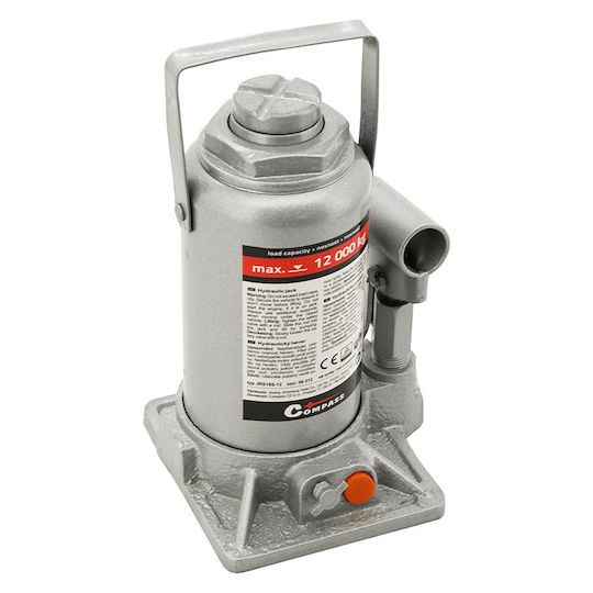 Compass Hydraulic Bottle Jack with Lifting Capacity up to 39.5cm and Weight Capacity up to 12 Tons