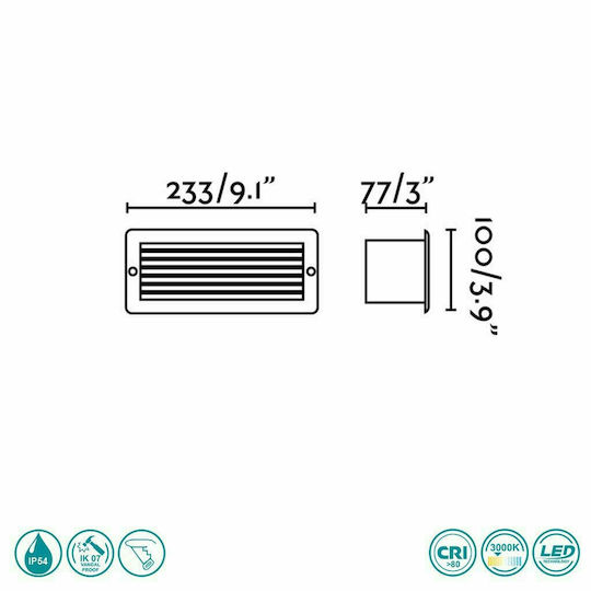 Faro Barcelona Stripe-1 Aplica de exterior montată pe perete LED IP54 5W 10x23.3εκ.