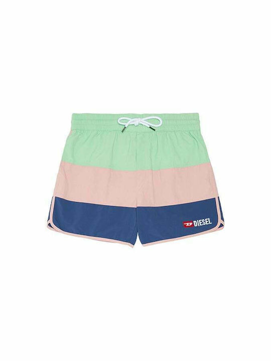 Men's Swimwear Shorts Green/Pink/Blue Striped