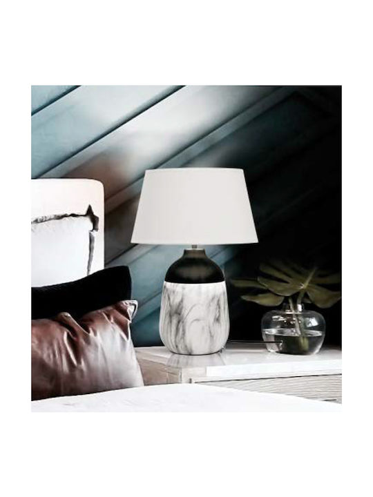 Viokef Regina Ceramic Table Lamp for Socket E14 with White Shade and Base