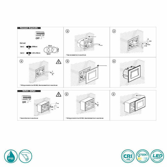Faro Barcelona Dart Wall-Mounted Outdoor Spot Light LED IP65 2W 8x8εκ.