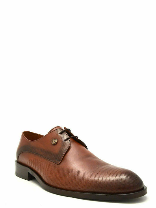 MEN'S GK UOMO SHOES MEN'S OXFORD 15618-22/Z LEATHER TABA