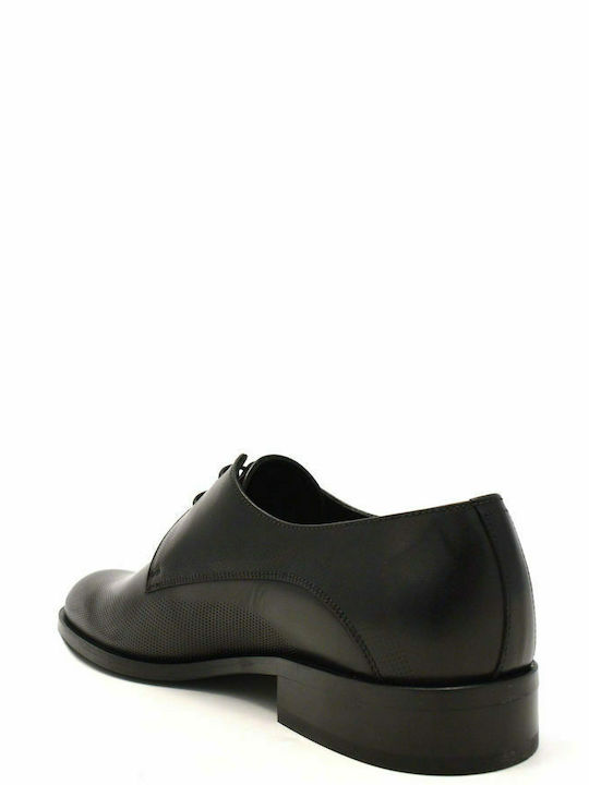 MEN'S GK UOMO SHOES MEN'S OXFORD 15618-34/Z BLACK LEATHER