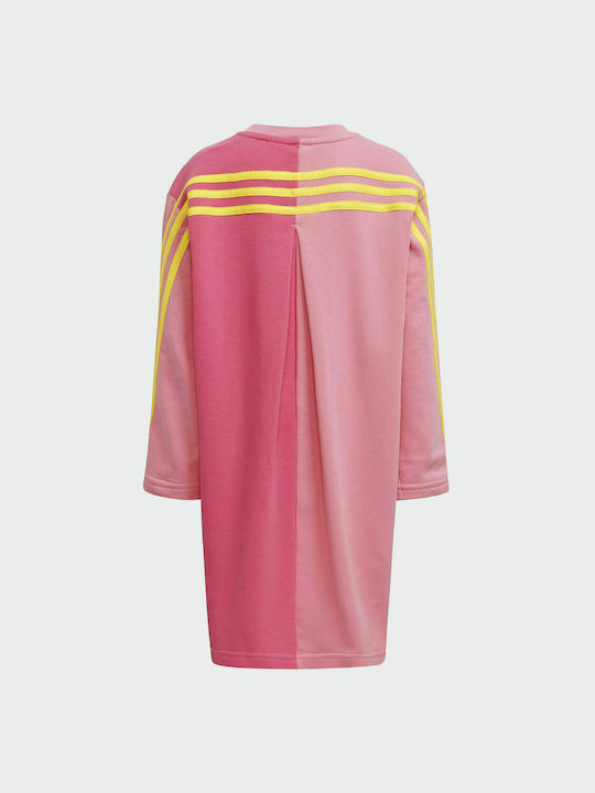 Adidas Παιδικό Φόρεμα Μακρυμάνικο Ροζ