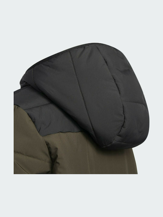 Kids' Sports Jacket Long with Hood Khaki Performance
