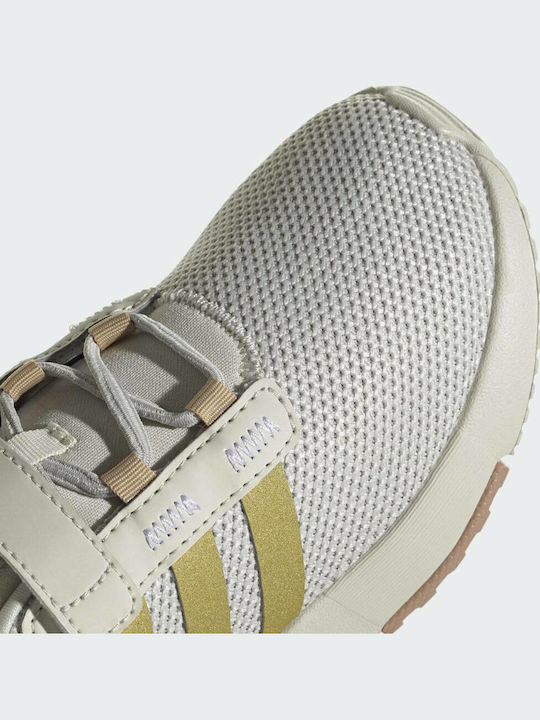 Racer Tr Kids Sports Shoes Running with Hoop & Loop Closure Aluminium / Gold Metallic / Magic Beige