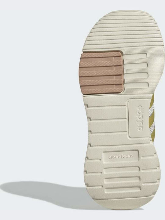Racer Tr Kids Sports Shoes Running with Hoop & Loop Closure Aluminium / Gold Metallic / Magic Beige