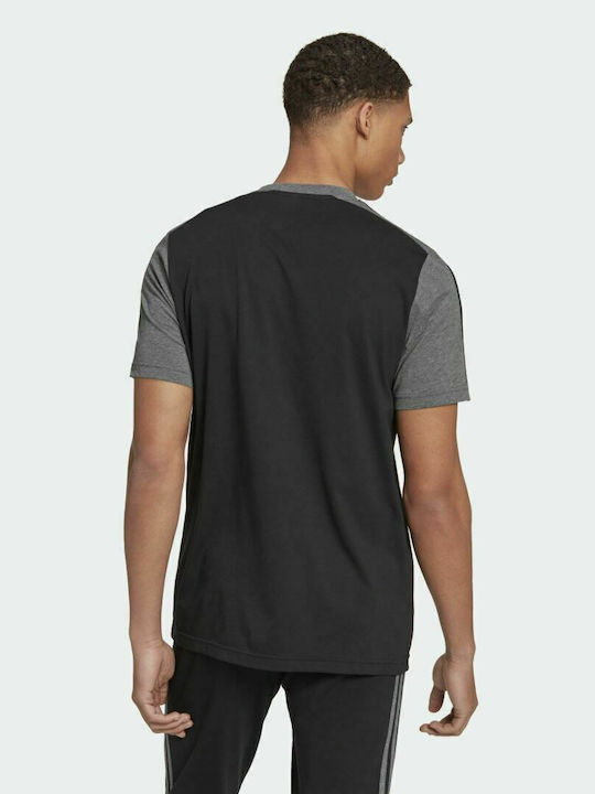 Adidas Essentials Bărbați T-shirt Sportiv cu Mânecă Scurtă Black / Black Melange