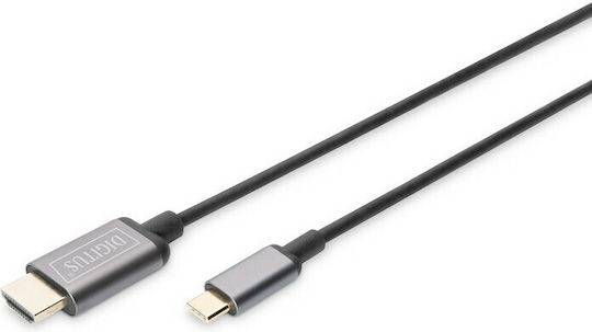 Digitus HDMI 1.4 High Speed 1080p 120Hz Cable HDMI Male - USB-C Male Length 1.8m Black