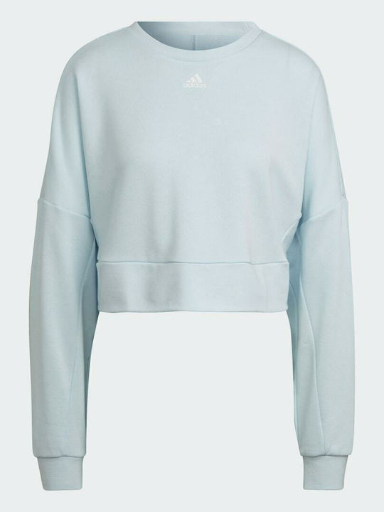Aeroready Studio Long Women's Sweatshirt Light Blue