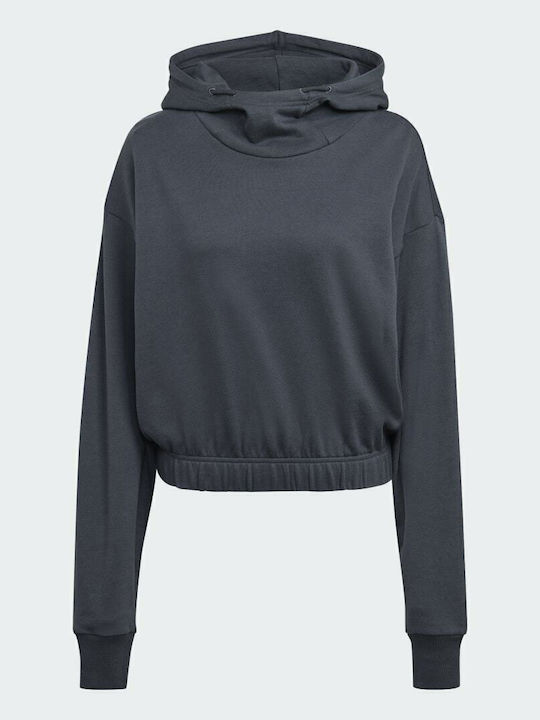 Studio Lounge Gekürzt Damen Sweatshirt Kapuzen Gray