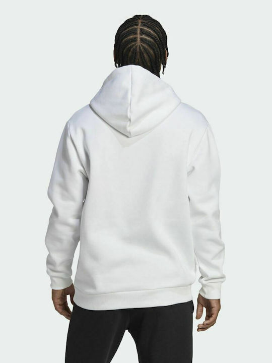 Adidas Essentials Men's Sweatshirt with Hood and Pockets White