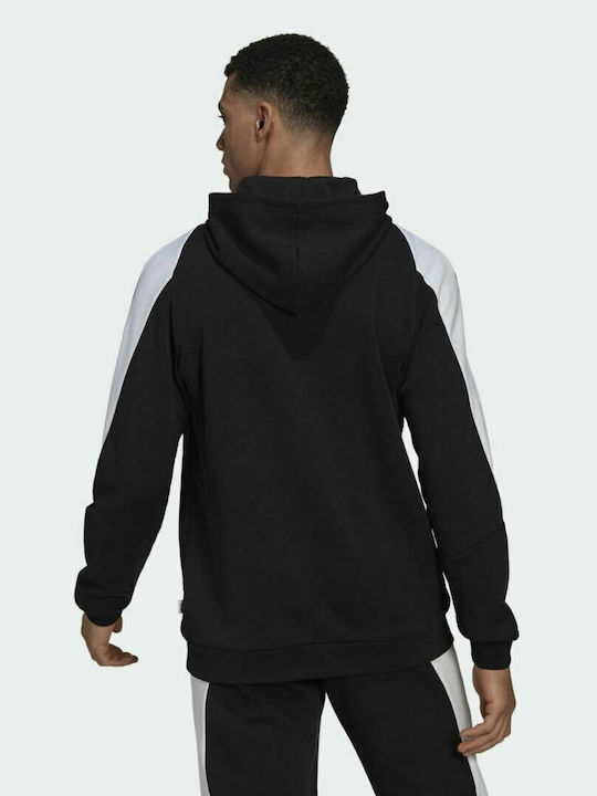 Adidas Future Icons Embroidered Badge of Sport Men's Sweatshirt with Hood and Pockets Black