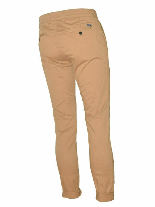 Damaged Jeans Pantaloni pentru bărbați Chino Elastice cu Croială Slim Light Beige