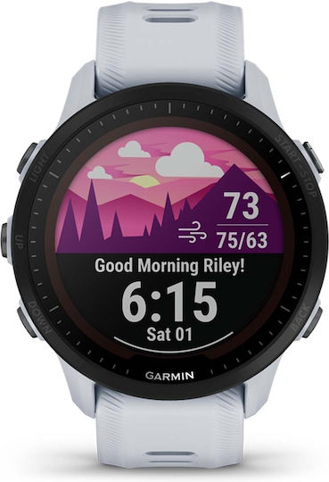 Garmin Forerunner 955 Solar 46mm Waterproof Smartwatch with Heart Rate Monitor (Whitestone)