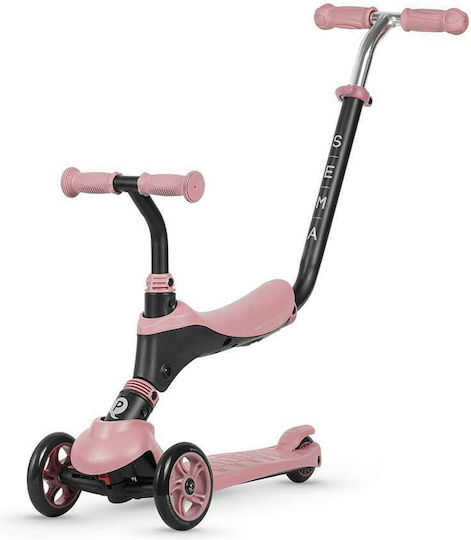 Q Play Kinderroller Sema Pearl 3 in 1 3-Rad mit Sitz für 2+ Jahre Rosa