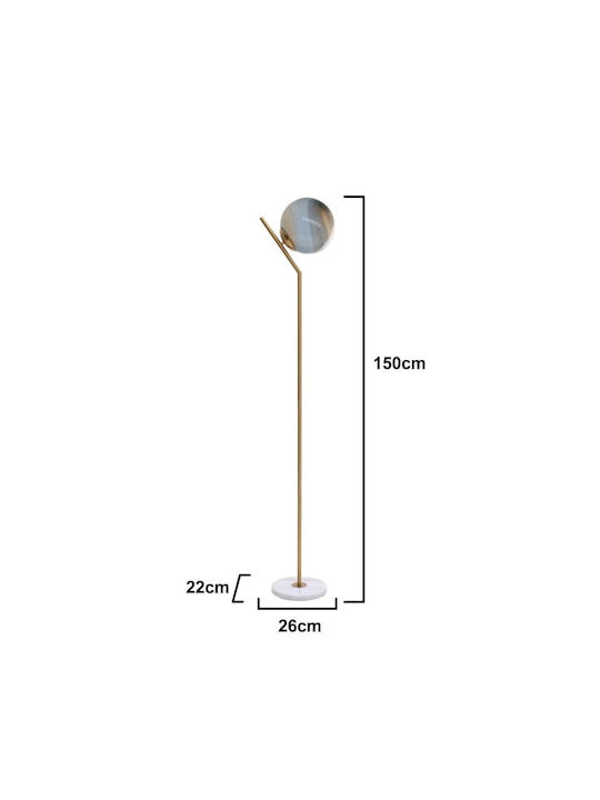 Inart Vintage Stehlampe H150cm. Gold