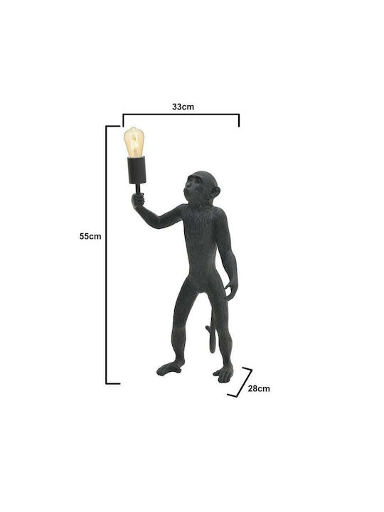 Inart Decorative Lamp Figure with Socket for Bulb E27 Black