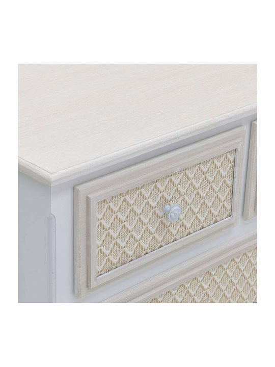 Chest of Drawers of Solid Wood with 4 Drawers Natural Beige - Mint 80x40x80cm