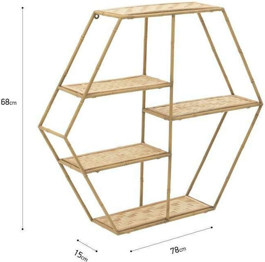 Gold Wall Shelf 78x15x68cm