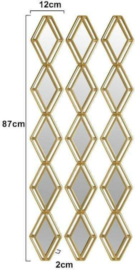 Inart 3-95-413-0013 Καθρέπτης Χρυσός 87x12cm 3τμχ Inart 3-95-413-0013 Καθρέπτης Χρυσός 87x12cm 3τμχ