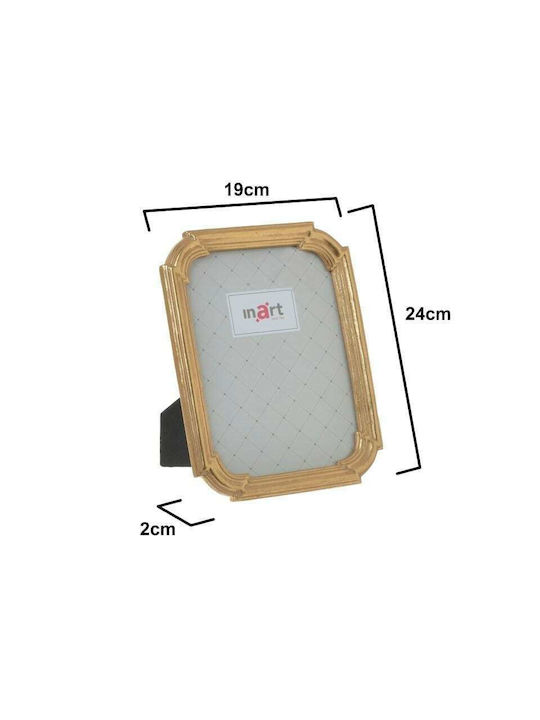 Inart Photo Frame Polyresin 15x20cm with Gold Frame Χρυσή 1pcs