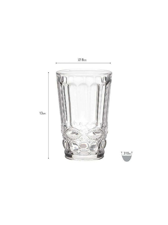 Inart Gläser-Set Wasser aus Glas 310ml 6Stück