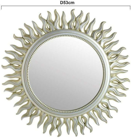 Inart 3-95-413-0011 Καθρέπτης Ασημί Διαμέτρου 53cm Inart 3-95-413-0011 Καθρέπτης Ασημί Διαμέτρου 53cm
