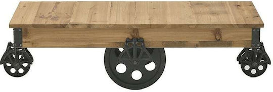 Central Coffee Table With Beige Wheels
