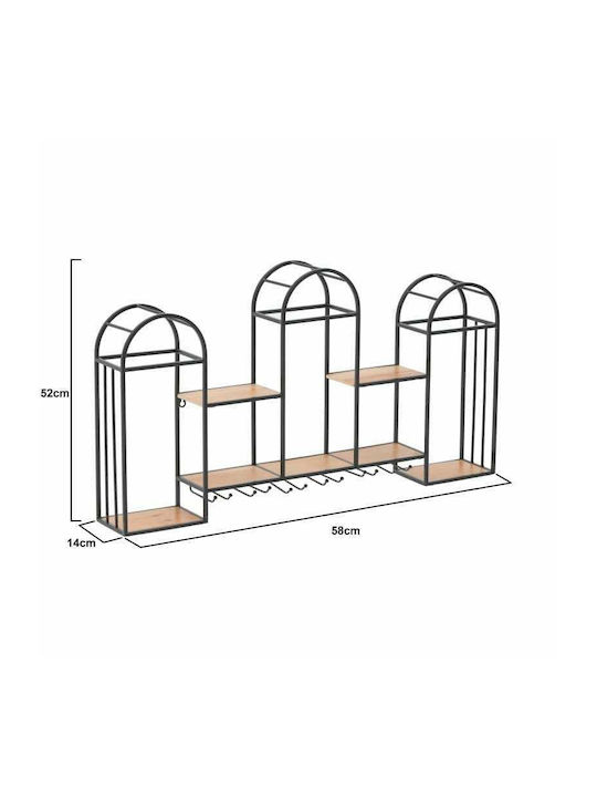 Shelf Wall Natural - Black 94x14x52cm