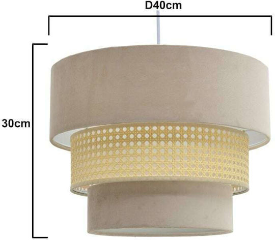 Inart Pendant Light Beige 40x40x30cm